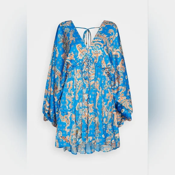 New FREE PEOPLE Printed Arzel Mini Dress / Botanical Combo NWOT - Picture 5 of 6